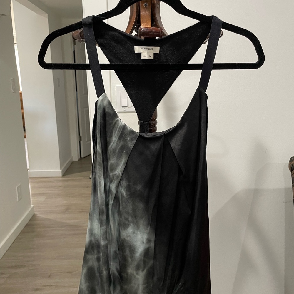 Helmut Lang Black and Gray Tank Top